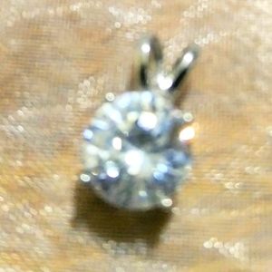 925 Sterling Silver White Sapphire Pendant